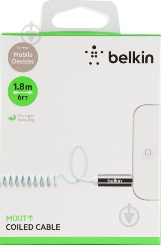 Кабель Belkin 3,5 мм – 3,5 мм 1.8 м белый (AV10126cw06-WHT) - фото 3