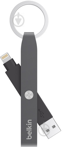 Кабель-брелок Belkin Lightning – USB 0.15 м сірий (F8J172btGRY) - фото 1