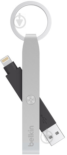 Кабель-брелок Belkin Lightning – USB 0.15 м серебряный (F8J172btSLV) - фото 1