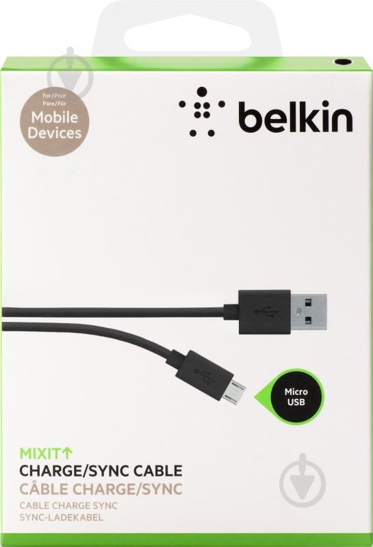 Кабель Belkin USB – microUSB 3 м чорний (F2CU012bt3M-BLK) - фото 2