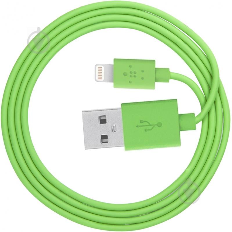 Кабель Belkin Lightning – USB 1.2 м зелений (F8J023bt04-GRN) - фото 2