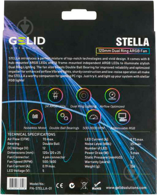 Корпусний кулер Gelid Solutions Stella ARGB 120 мм (FN-STELLA-01) - фото 4