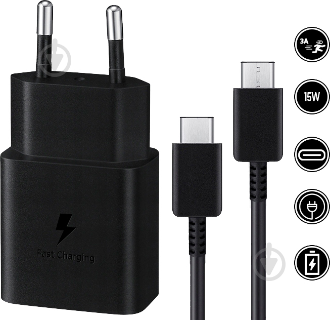 Зарядний пристрій Samsung 15W Power Adapter black (EP-T1510XBEGRU) - фото 4