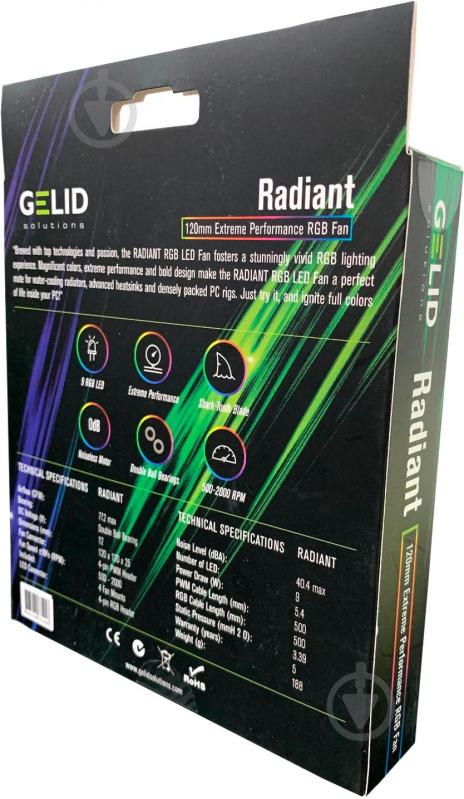 Корпусний кулер Gelid Solutions Radiant RGB LED 120 мм (FN-RADIANT-20) - фото 8