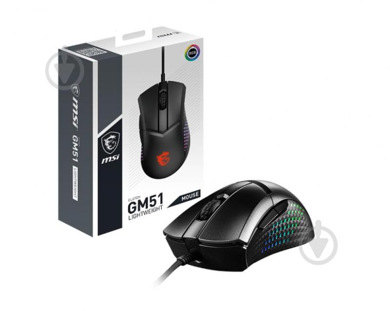 Мышь MSI USB Optical Gaming black (CLUTCH GM51 LIGHTWEIGHT) - фото 6