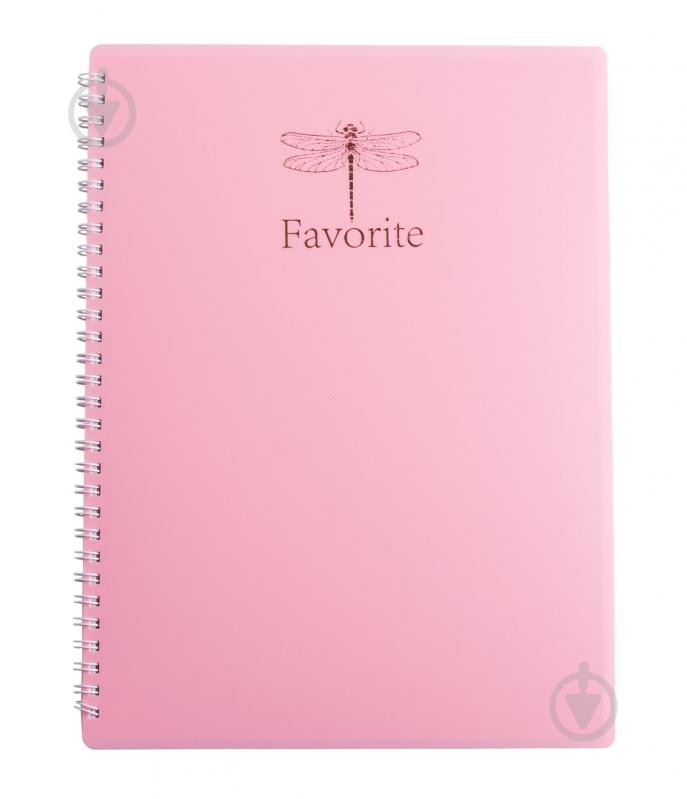 Книга для записей FAVOURITE PASTEL А4 80 л клетка розовый Buromax - фото 1