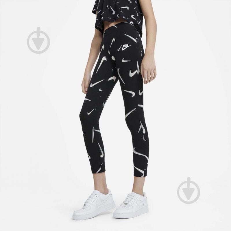 Лосины Nike NSW FAVORITES AOP LEGGING DA1239-010 черный - фото 2