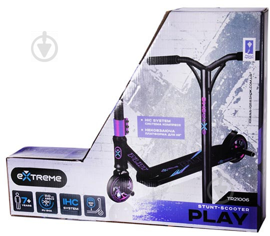 Самокат Extreme Motion детский PLAY фиолетовый TR21006 PURPLE - фото 4