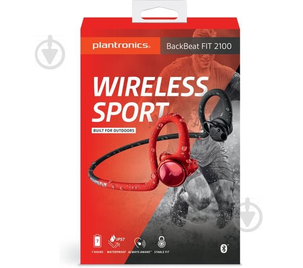 Навушники Plantronics BackBeat Fit 2100 black/red - фото 2