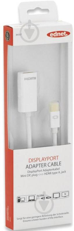 Адаптер Digitus HDMI – mini DisplayPort 0.15 м белый (84507) - фото 3