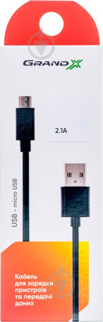 Дата-кабель Grand-X USB 2.0 AM to Micro 5P 1,5 м черный (PM015B) - фото 3