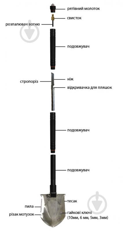 Лопата Lavita тактическая многофункциональная (LA 250608) - фото 15