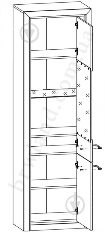 Вітрина BRW Koen 2 2д 2000х635х400 мм дуб каньйон монумент піщаний глянець (S337-REG1D1W-DAMO/PIP) - фото 4