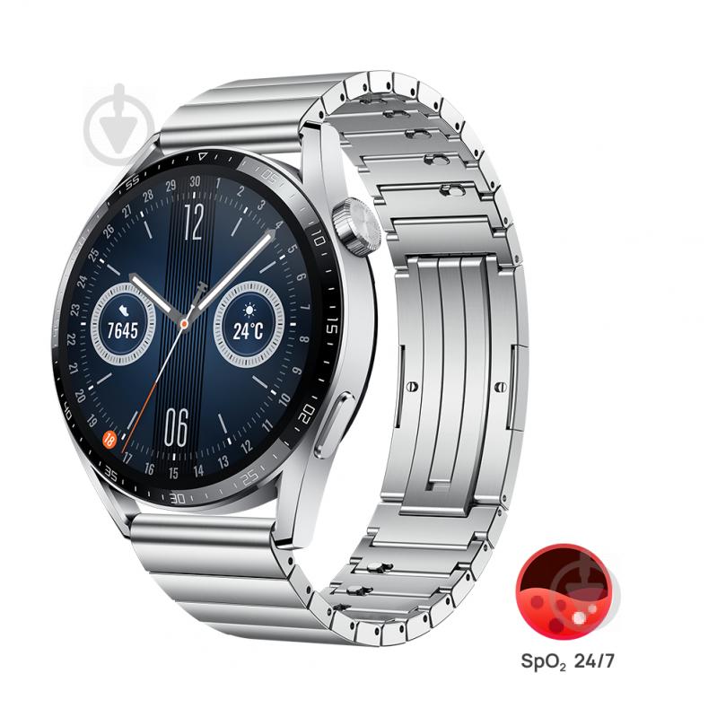 Смарт-годинник Huawei Watch GT3 46mm stainless steel (55026957) - фото 7