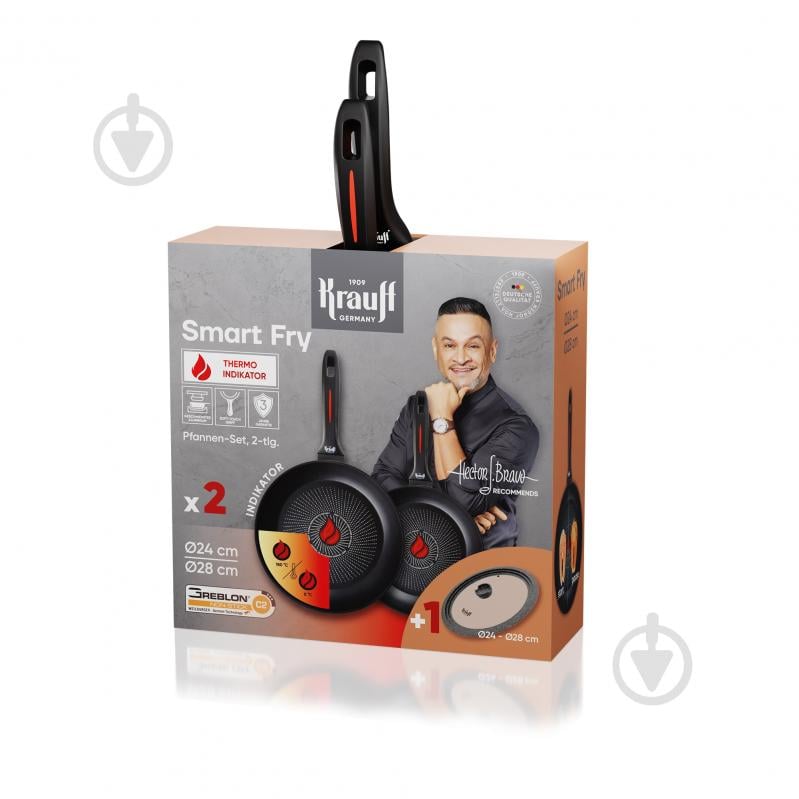 Набір сковорід Krauff Smart Fry 24/28 см з універсальною кришкою 25-45-221 - фото 1