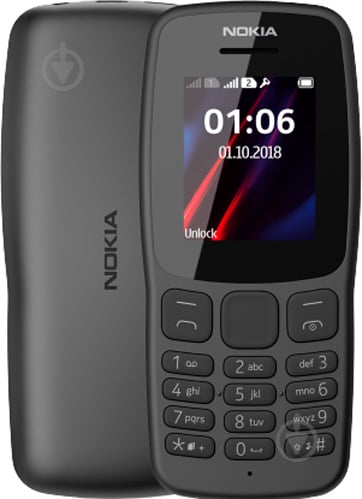 Мобільний телефон Nokia 106 DS black - фото 1