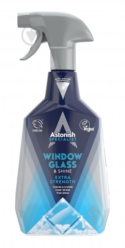 Засіб миючий для скла та дзеркал Astonish Window & glass з ефектом антизапотівання 0,75л - фото 1