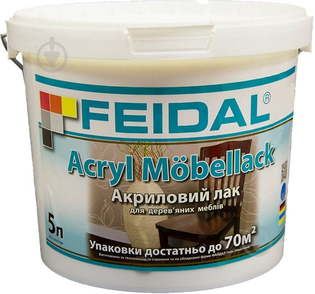 Лак мебельный Acryl Mobellack Feidal глянец 5 л прозрачный - фото 1