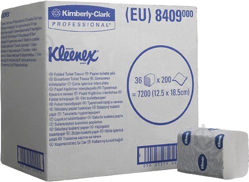 Туалетний папір листовий Kleenex в пачці 200 штук 8409 двошаровий 1 шт. - фото 2