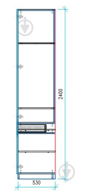 Дзеркало Світ Меблів + шухляди до шафи Ravena 800x2400 мм - фото 4