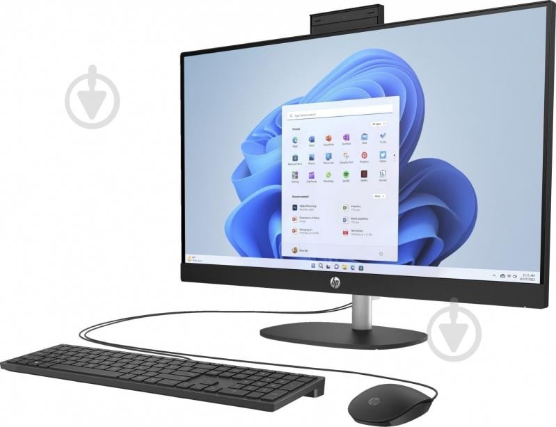 Моноблок HP All-in-One 27" (AR0N6EA) black - фото 4