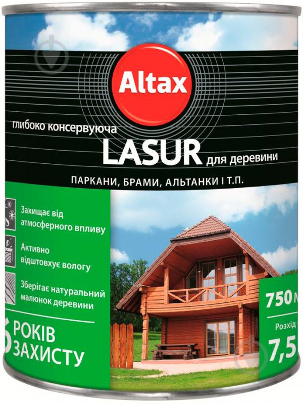 Лазурь глубоко консервирующая Altax Lasur для древесины махонь полумат 0,75 л - фото 2