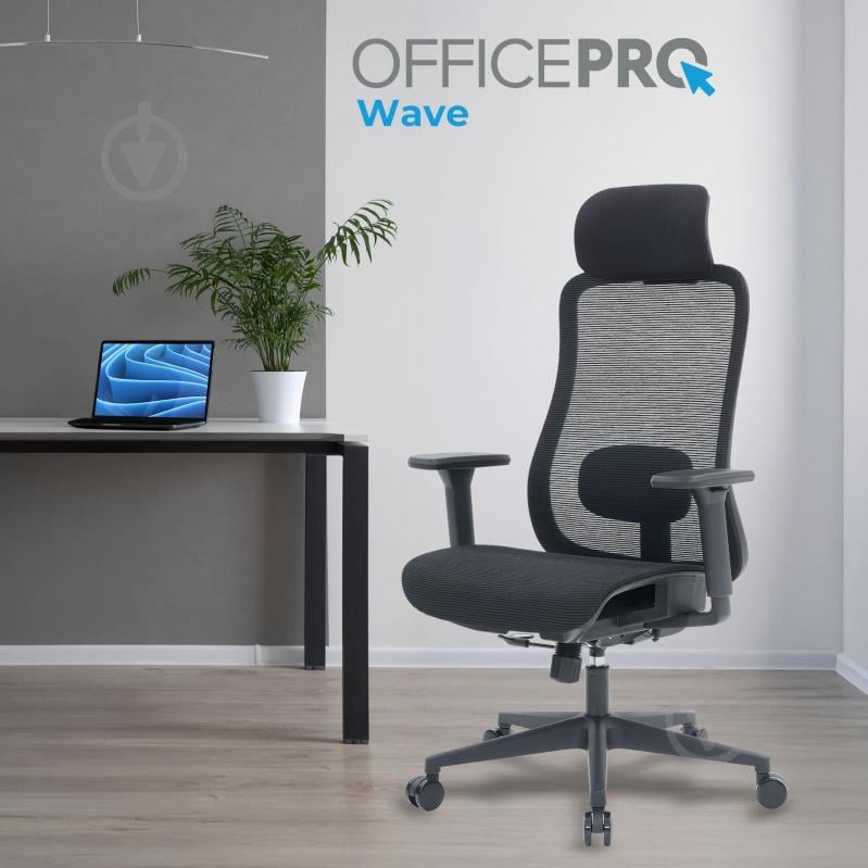 Кресло офисное OfficePro Wave OC670-B-B-B Black черный - фото 7