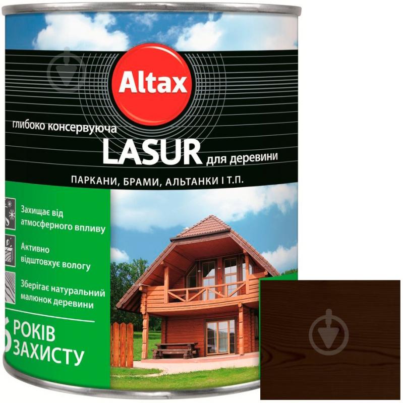 Лазур глибоко консервуюча Altax Lasur для деревини палісандр напівмат 0,75 л - фото 1