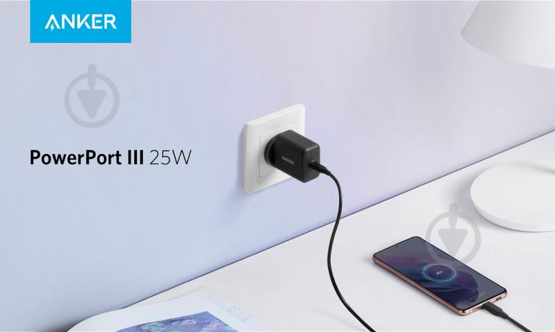 Сетевое зарядное устройство Anker PowerPort III 25W PPS USB-C Black - фото 5