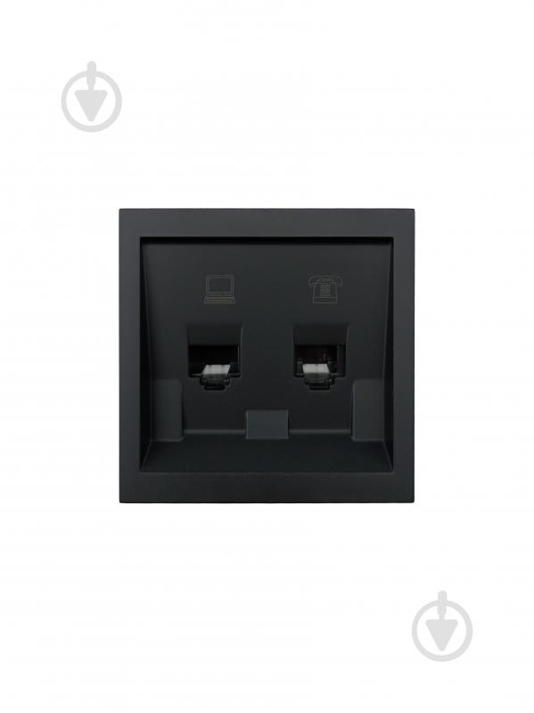Механізм розетки комп'ютерна + телефонна HausMark Juna IP20 чорний 7041-4288-143 - фото 2