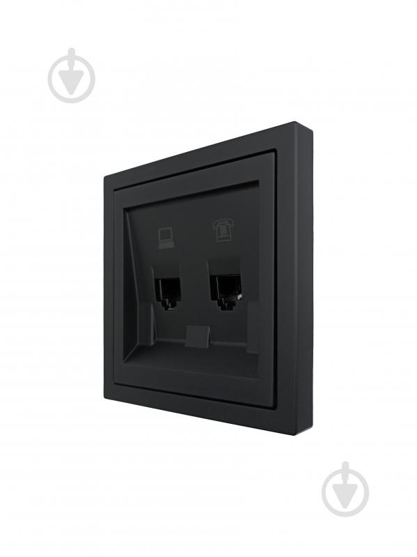 Механізм розетки комп'ютерна + телефонна HausMark Juna IP20 чорний 7041-4288-143 - фото 3