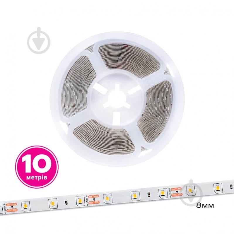 Лента светодиодная ELM SMD 2835 60LED 10 м 3,6 Вт IP20 12 В белый 19-0014-10 - фото 1