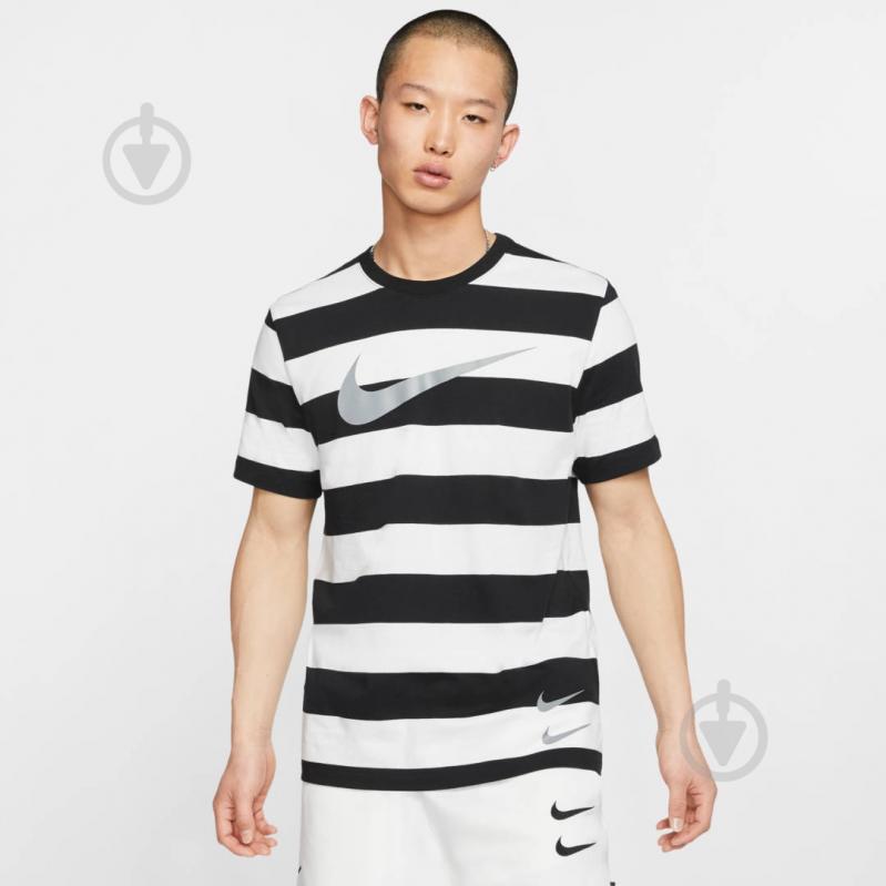 Футболка Nike M NSW SWOOSH STRIPE TEE CQ5196-100 р.XL белый - фото 2 Футболка Nike M NSW SWOOSH STRIPE TEE CQ5196-100 р.XL белый - фото 2