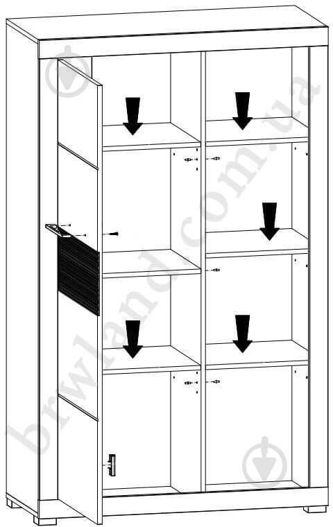 Стеллаж BRW Flames 1д 1605х970х420 мм белый белый глянец (S428-REG1D-BIP) - фото 3