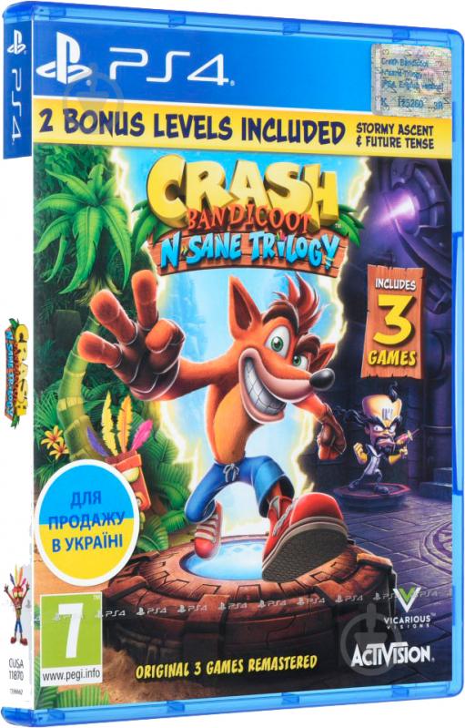 Гра Sony Crash Bandicoot N'sane Trilogy (PS4, англійська версія) - фото 1