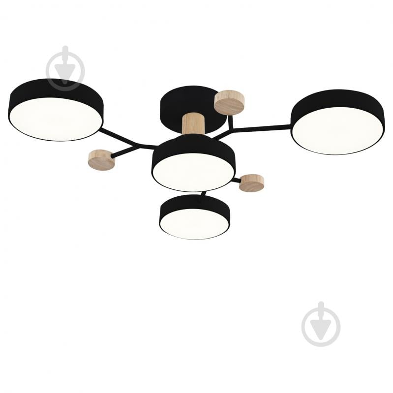 Люстра світлодіодна Victoria Lighting з пультом 75 Вт чорний/дерево Hindi/PL4 black - фото 1