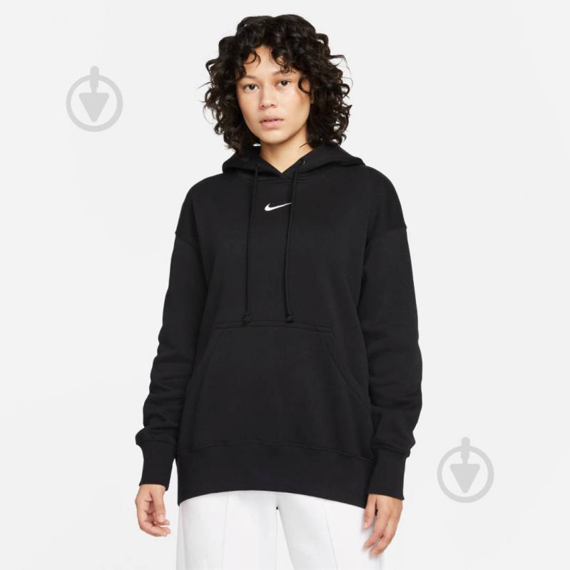 Джемпер Nike W NSW PHNX FLC OS PO HOODIE DQ5860-010 р.2XL-T черный - фото 1