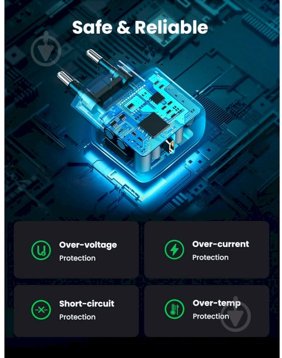 Сетевое зарядное устройство UGREEN CD250 25W Type-C PD Charger + C-C 2m Cable черный - фото 6