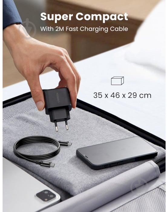Сетевое зарядное устройство UGREEN CD250 25W Type-C PD Charger + C-C 2m Cable черный - фото 5