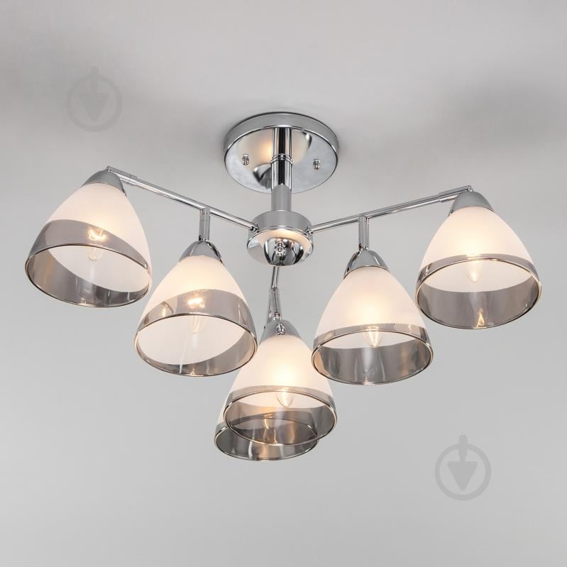 Люстра потолочная Strotskis Paola 6x40 Вт E27 хром 30126/6 - фото 3