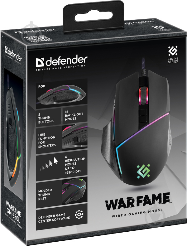 Мышь Defender Warfame GM-880L RGB black (52880) - фото 5