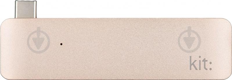 Адаптер Kit USB-C Multiport USB-C to USB 3.0 SD microSD reader Gold - фото 2