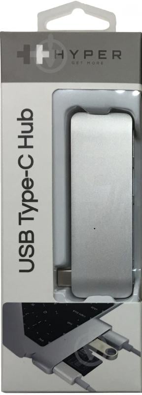 Адаптер Kit  Multiport USB-C to USB 3.0 SD/microSD silver - фото 5