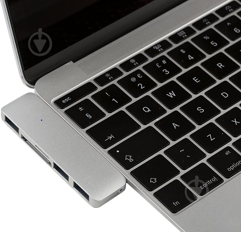 Адаптер Kit  Multiport USB-C to USB 3.0 SD/microSD silver - фото 4
