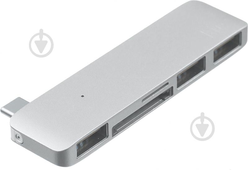 Адаптер Kit  Multiport USB-C to USB 3.0 SD/microSD silver - фото 2