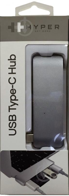 Адаптер Kit  Multiport USB-C to USB 3.0 SD/microSD space grey - фото 5