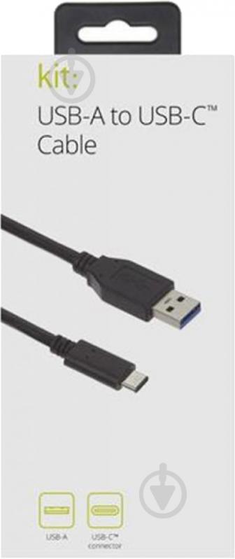 Кабель Kit USB Type-C – USB 0.9 м черный (CAUSBDAT) - фото 2