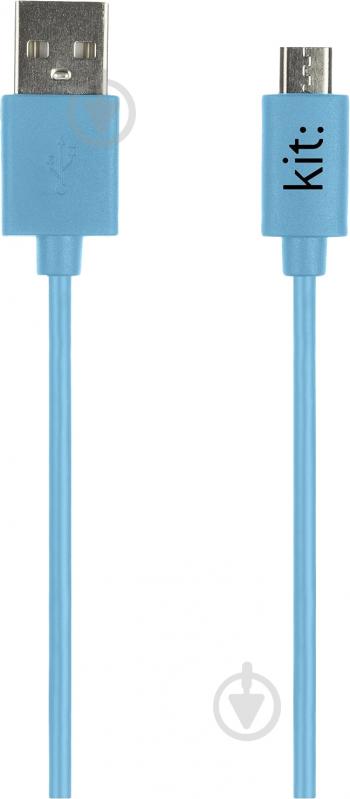 Кабель Kit USB – microUSB 1 м голубой (8600USBDATBLKT) - фото 1 Кабель Kit USB – microUSB 1 м голубой (8600USBDATBLKT) - фото 1