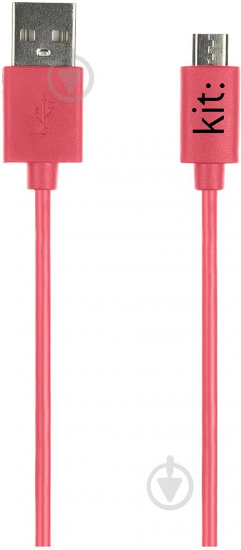 Кабель Kit USB – microUSB 1 м красный (8600USBDATCOKT) - фото 1