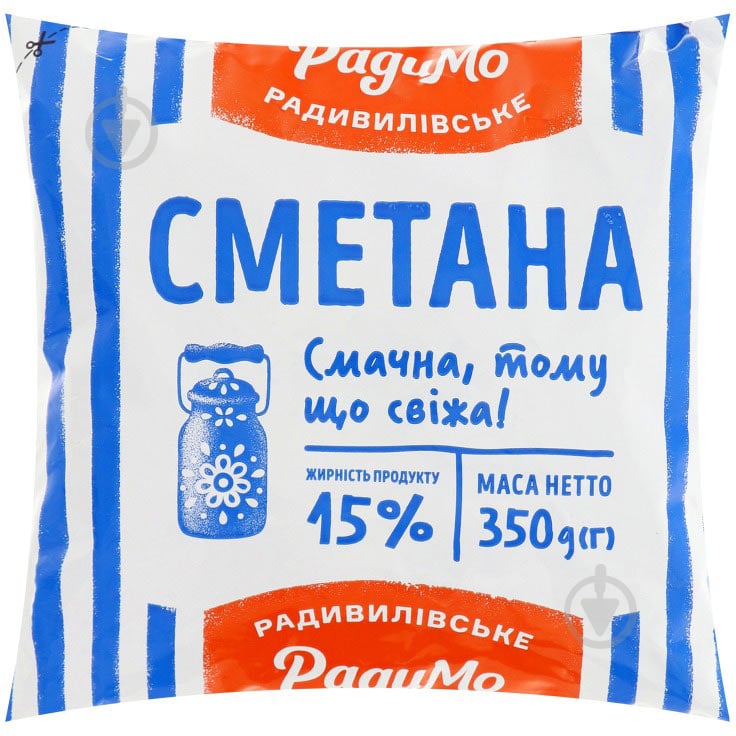 Сметана ТМ РадиМо 15% 350 г - фото 1